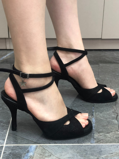 Siyah Süet Salsa Ayakkabısı
